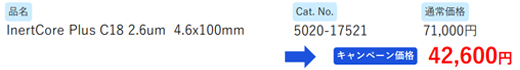 InertCore Plus C18キャンペーン価格